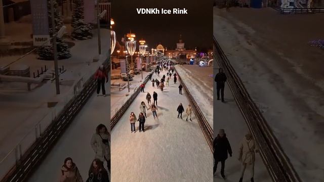 Russian Ice-Skating During Winter in Moscow