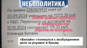 Билайн признал нарушение и аннулировал счет на 11 тысяч-Крым2024-Юлия Тотьмянина-Глобальная волна