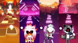 All Sonic Characters   Sonic Exe vs Blaze Exe vs Shadow Exe vs Silver Sonic Exe   Tiles Hop EDM Rus