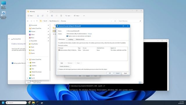 Some required files are missing, when trying to create a recovery drive (Windows 11)