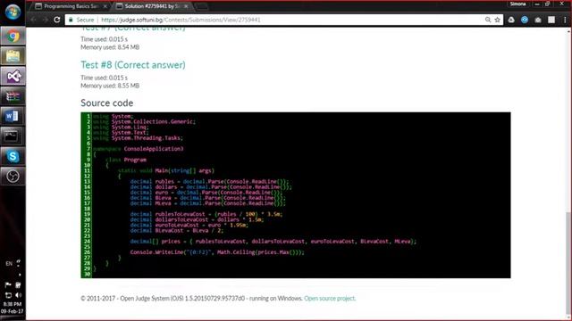 Mentor Meeting C# Programming Basics Skype 09-Feb-2017