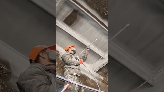 Объект: Побелка 7000м2= 3 человека=за 5 дней! Чистополь. Побелка потолка и стен #supermalers #маляры