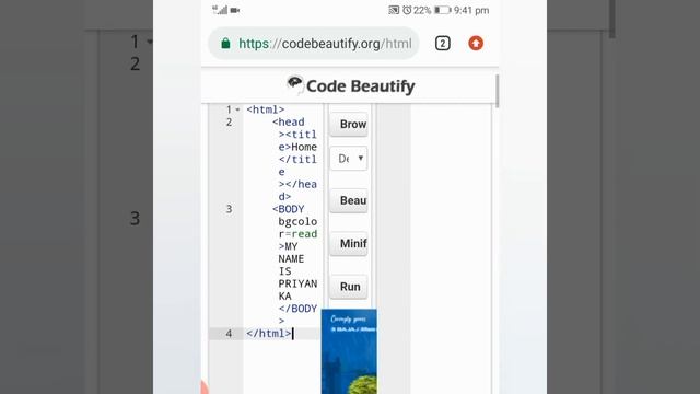 Run html codes by using Android Mobile