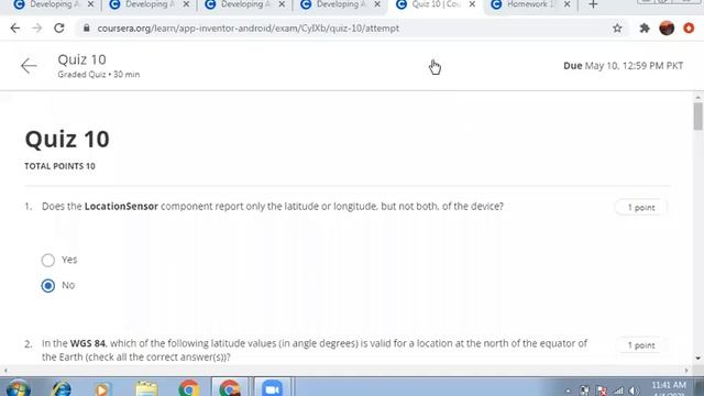 Coursera || Developing Android Apps With App Inventor || Week 10 || Quiz || Answers