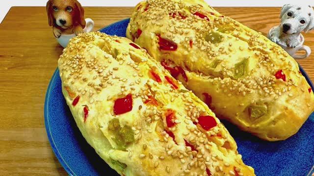 Выпечка на кефире без дрожжей с болгарским перцем!