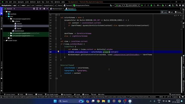 Change Status Bar Color In Android Studio Jetpack Compose | Change Status Bar Color Jetpack Compose