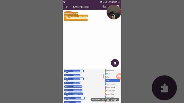 Button on long clicked activity in sketchware....tutorial#83...Dakat Studio