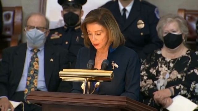 Speaker Pelosi gives speech for slain Capitol Police Officer William Evans смотреть онлайн