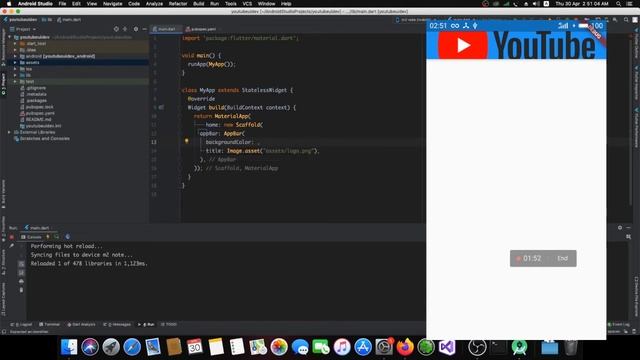 flutter : YouTube UI | Part - 1 | Appbar With Logo and Icons | YouTube App UI Development