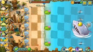 PvZ 2 Mod All PEA Plants LEVEL 999999 Power-Up! vs Big Wave Beach Final Boss