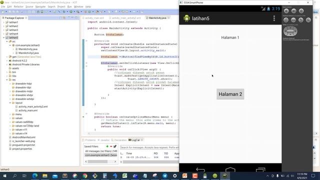 Mobile Programming - Pindah Halaman dan Emergency Call pada Eclipse dan Android Emulator