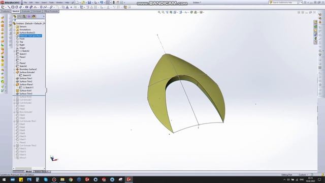 3D моделирование с переходом от поверхностей к твердому телу и обратно в SolidWorks смотреть онлайн