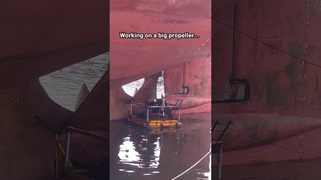 Propeller repair. Επισκευή στην προπέλα #ship #propeller #maritime #vessel #marine #boat #shipyard