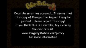 Parappa the Rapper 2 anti piracy screen