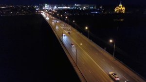 Настроение Ночь. Канавинский мост. Night aerial flight over bridge (Аэросъемка Нижний Новгород)