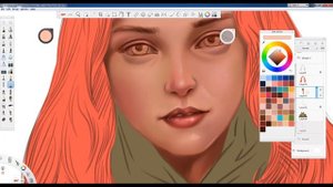 Girl drawing in Autodesk Sketchbook Pro (speed painting)