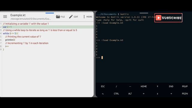 TUTORIAL LOOPING AND RANGES IN KOTLIN | LEARN IN ONE MINUTE | Termux  @Kotlin @technicalkhan594
