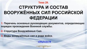 Тема 29. Структура и состав ВС.