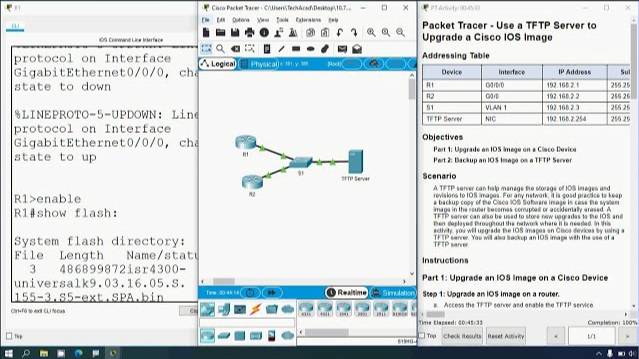 10.7.6 Packet Tracer - Use a TFTP Server to Upgrade a Cisco IOS Image смотреть онлайн