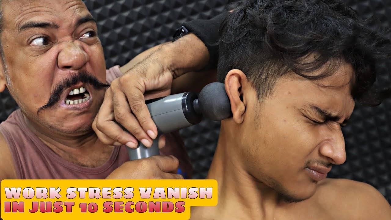 Powerful Body Massage by Vibrator _ Ear Massage _ Head Massage _ Neck Cracking by Asim Barber _ ASMR