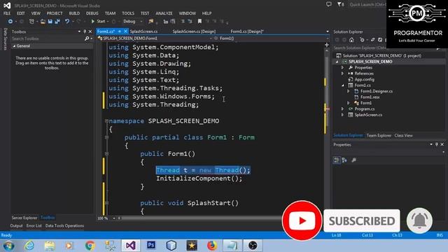 43 | How To Create Splash Screen With Progress Bar In Winforms C# App | Windows Forms (Hindi/Urdu)