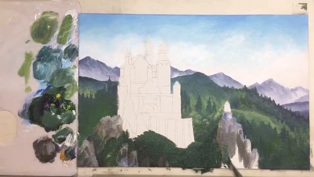 «Пейзаж. Старинный замок» как нарисоватьАКРИЛ | Сезон 2-1 |Мастер-класс для начинающих ДЕМО смотреть онлайн