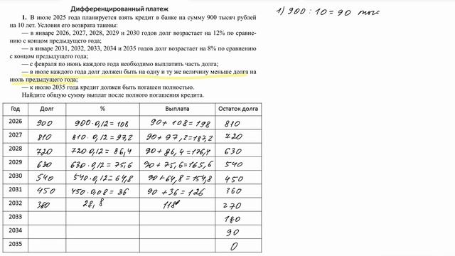 №16. Финансовые задачи на кредиты. Различие между дифференцированными и аннуитетными платежами.