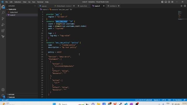 Hindi Episode 11 - Terraform Real Time Project || Create AWS IAM User and Policy