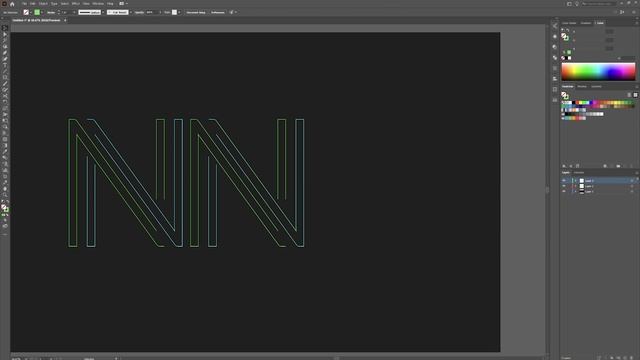 How to Make Neon Letter N Logo in Illustrator (Tutorial)