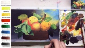 Яблоки в лукошке. Как нарисовать АКРИЛ! Сезон 6-18 | Мастер-класс ДЕМО