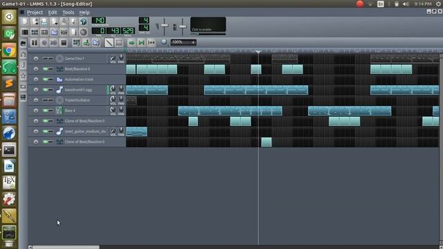 Guitarix Jam Over LMMS Track In Ubuntu