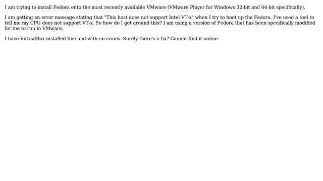 VMware - "This host does not support Intel VT-x" смотреть онлайн