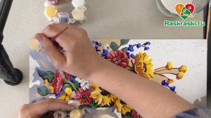 Растушевка для картона, способ "Средний цвет" Dimensions "Подсолнухи"