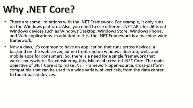 Part#1 - ASP DOT NET CORE TUTORIAL - What is dot net core ?