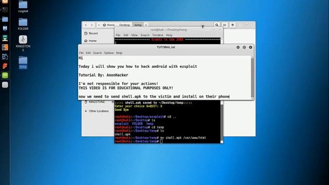 Kali Linux - Hacking Android with EZSploit