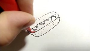 Как нарисовать хот дог