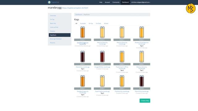 Taplist - Digital barmeny! Få oversikt over fatene dine og hva du har på tapp!