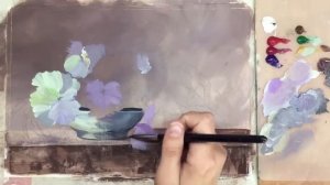 «Цветы. Анютины глазки» как нарисовать АКРИЛ | Сезон 3-5 |Мастер-класс ДЕМО