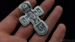 18596. Распятие Христово. Свт. Николай Чудотворец.  Прп. Сергий Радонежский. Православный крест.