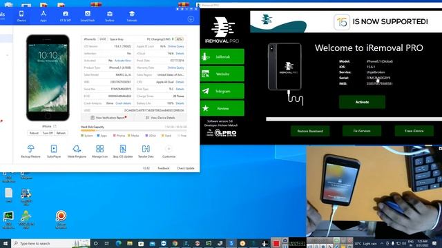 iPhone 6s To X #ios15  Hello Screen Bypass iCloud Remove Activatiion Lock #checkm8  Windows PC 2022
