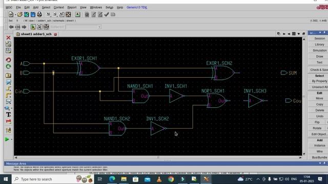 #FullAdder Circuit design with CMOS Logic gates using Mentor Graphics Tool.