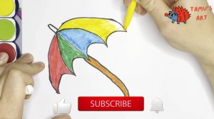 How to draw an umbrella and coloring