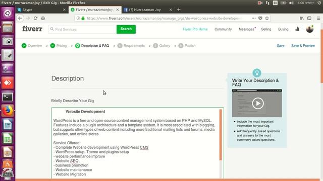 Fiverr Gig For WordPress on Website.