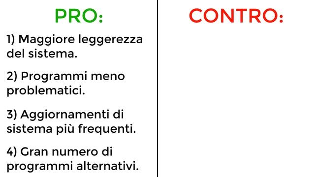 PRO E CONTRO NEL PASSARE DA WINDOWS A LINUX