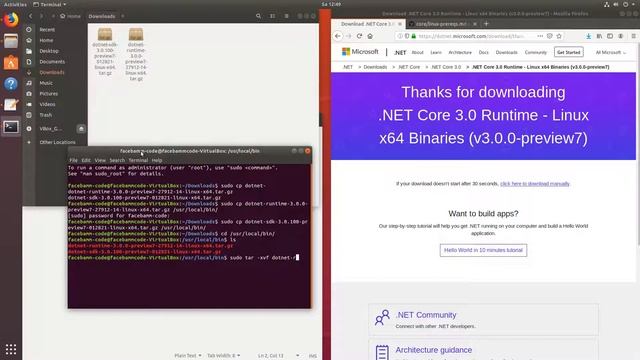 Dotnet Core under linux install