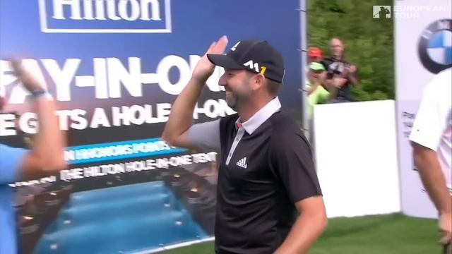 Sergio Garcia makes hole in one and dances like Miguel смотреть онлайн