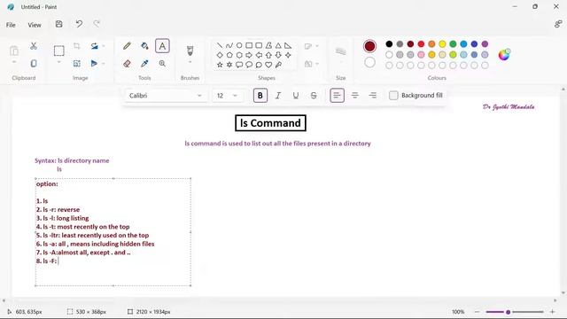 Shell Programming: Lecture #4: ls command