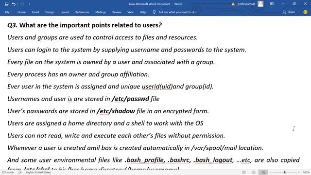 Red Hat Linux 6/7 Question and answers //User management//Jyothi IT Solutions//