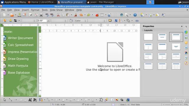 Linux Windows Applications - Calc, Impress, and Base 6841