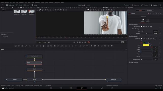 NEON Glowing Lines Effect Animation DaVinci Resolve 18 Fusion Tutorial